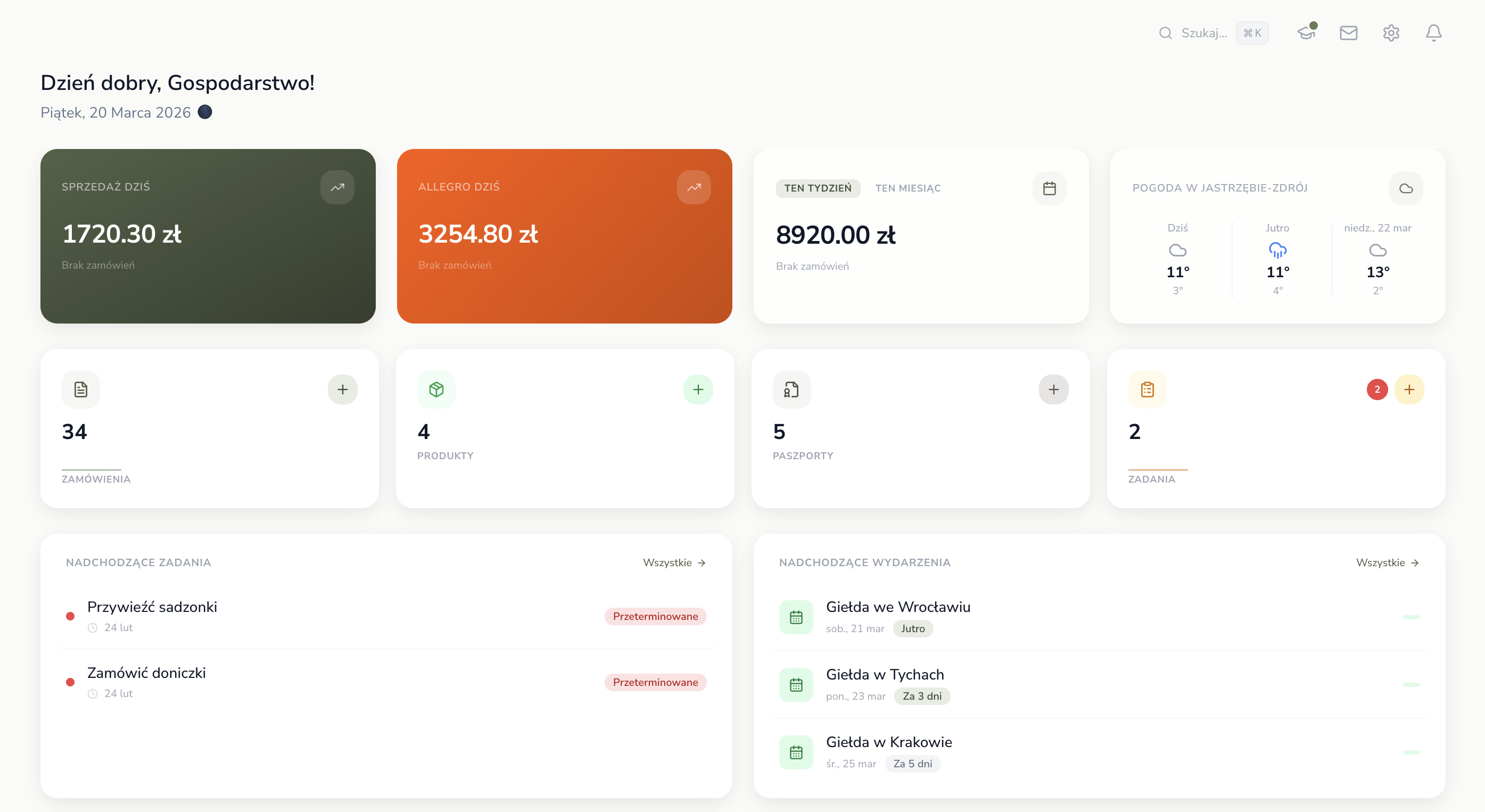 FloraSoft - Dashboard